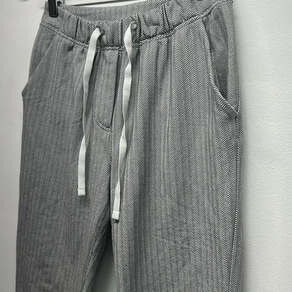 Lululemon On The Fly Jogger Pants Athletic Chevron Striped Gray White Size 2 - Picture 3 of 7